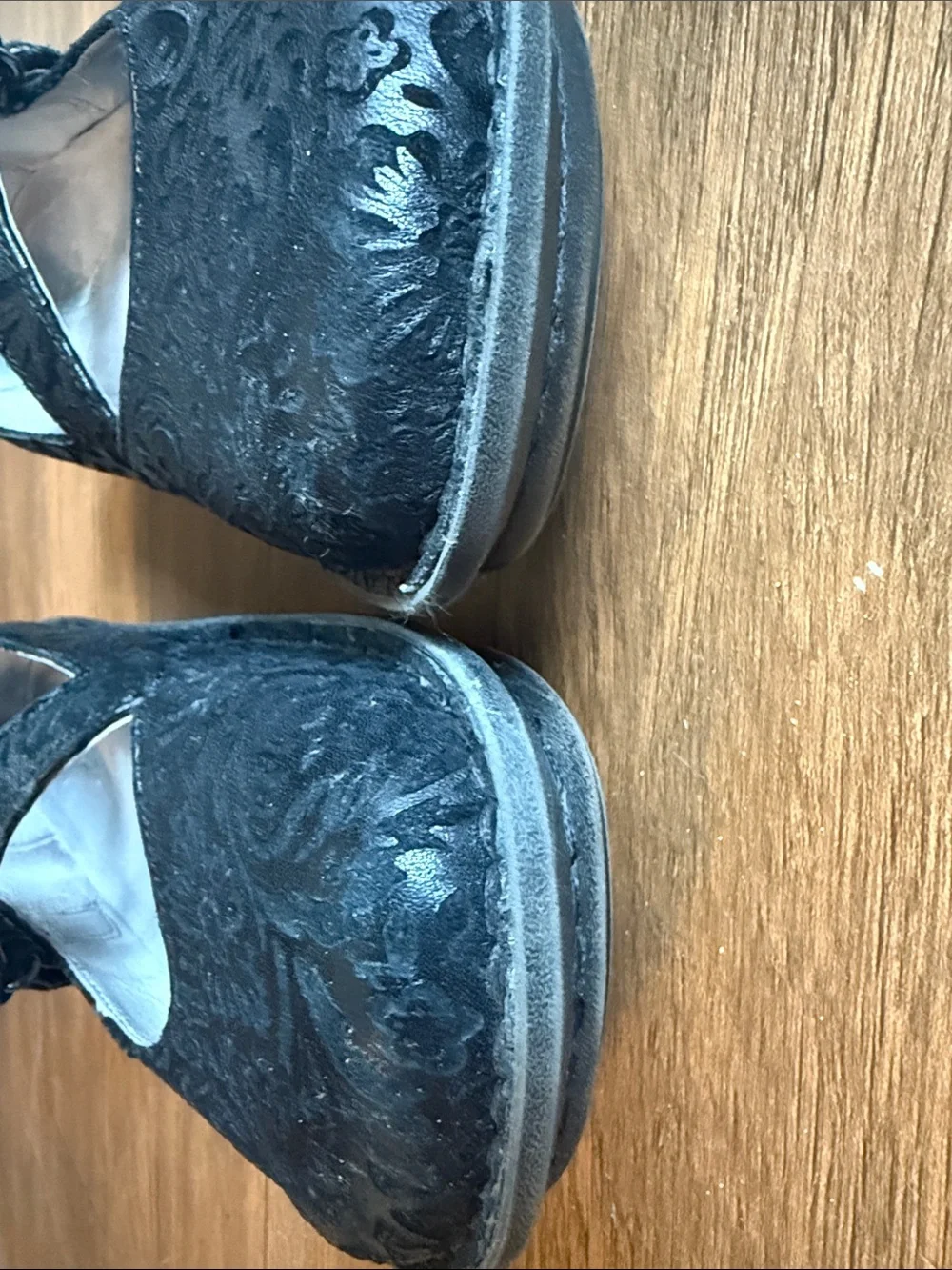 Alegria Black Floral Mary Jane Shoes